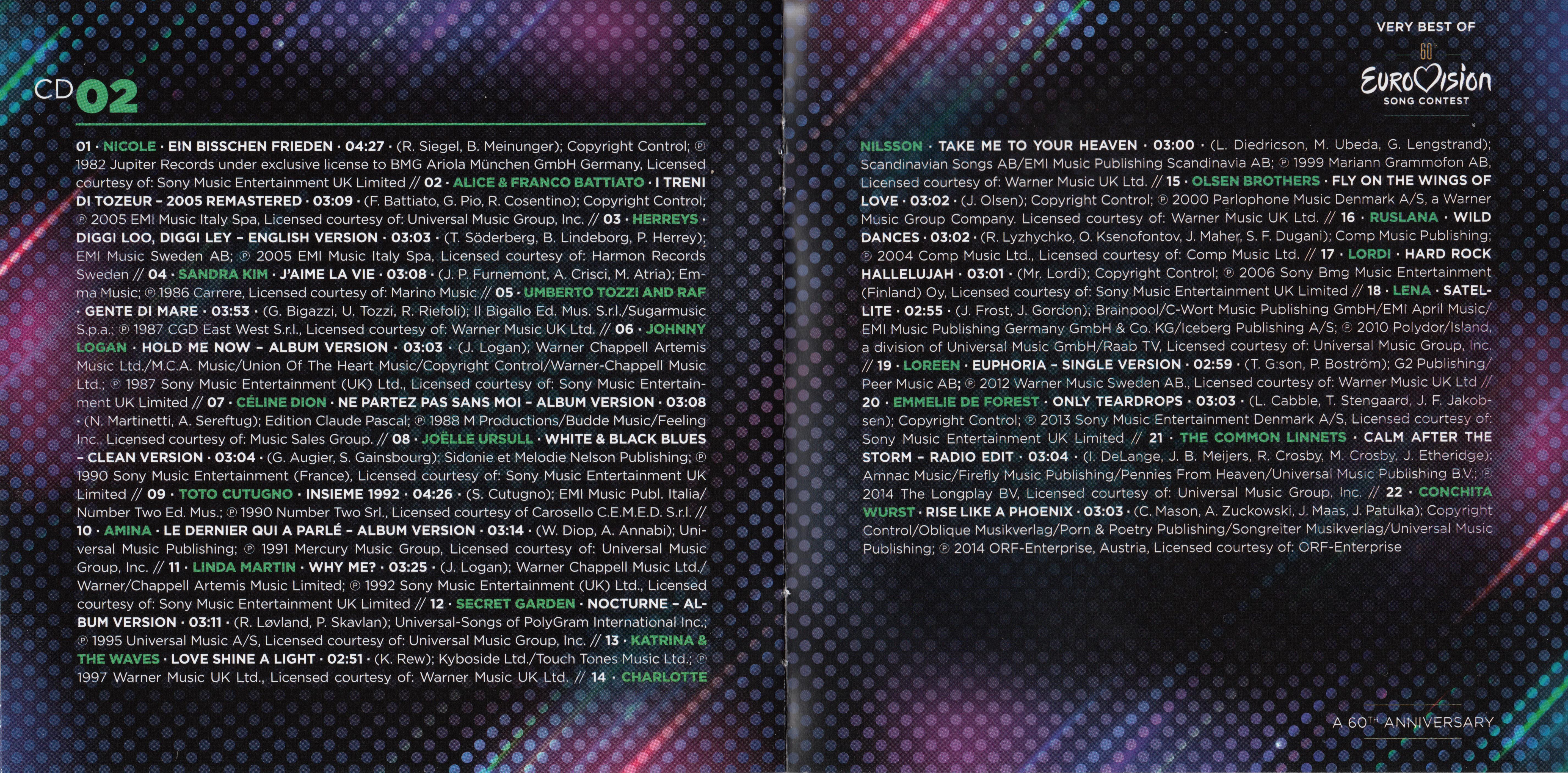 Eurovision Song Contest  Very Best Of A 60th Anniversary : Booklet 4